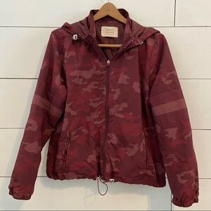 Ashley by 26 International Burgundy Camo Jacket. Size Large.